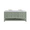James Martin Vanities Breckenridge 72in Double Vanity, Smokey Celadon w/ 3 CM Carrara Marble Top 330-V72-SC-3CAR - alternate 1
